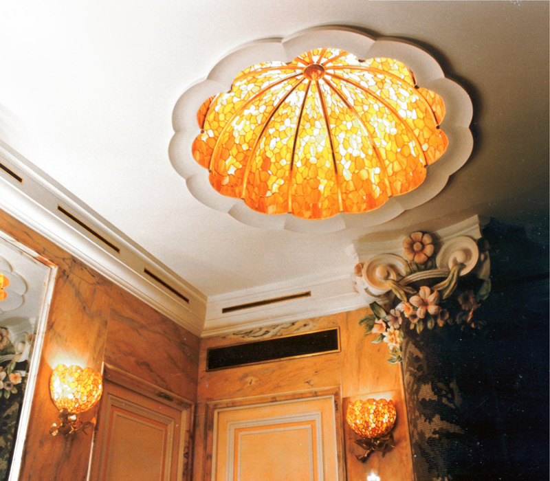 Domes, self-supporting ceiling light fixtures and interior lights in various sizes